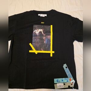 Off-White Caravaggio Printed Cotton T-shirt Black